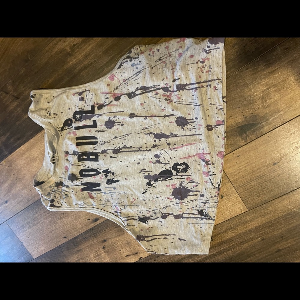 NoBull paint splatter grey muscle tank